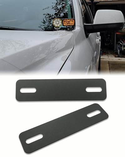 FYWZ Universal Ditch Light Holder Extension, No Drill Ditch Light Mount Extension A-Pillar LED Pod Light Holder Extensions Steel Hood Hinge Mount Bracket for Truck SUV UTV ATV (Black-2 Pack)