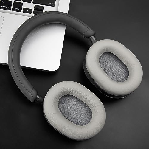 Image of SOULWIT Lambskin Replacement Earpads for Sony WH-1000XM5 (WH1000XM5) Noise Canceling Headphones, Ear Pads Cushions with Softer Lambskin, Noise Isolation Foam, Added Thickness - Brilliant Silver