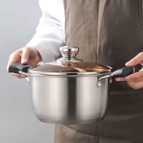 Marmite à soupe en inox avec couvercle pour induction - 6