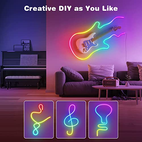 Neon Rope Light With Music Sync,Multicolor Changing Led Strip Light With Remote And App Control,Cuttable Waterproof Rgb Smart Lights For Bedroom,Party Diy,Signage,Gaming Room(16.4Ft) #TOP4