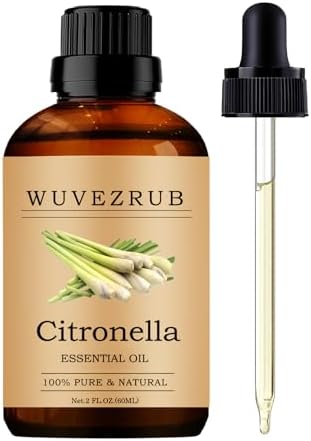 Organic Citronella Essential Oil, 60ML Pure and Natural for Aromatherapy Diffuser - 2 Fl Oz