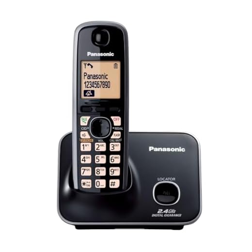 Panasonic Single Line Digital Cordless Telephone, Black
