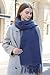 Wander Agio Unisex Scarves Pure Cozy Winter Warm Wrap Ribbed Shawl for Men Women Fall Soft Textured Fashion Solid Scarf Blue 8