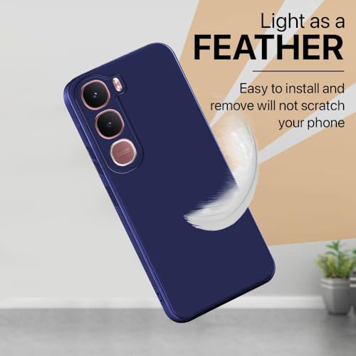Image of Back Cover for Vivo Y31 5G | Full Camera Protection | Premium Liquid Silicon Case | Flexible Bumper Case for Vivo Y31 5G (Dark Blue)