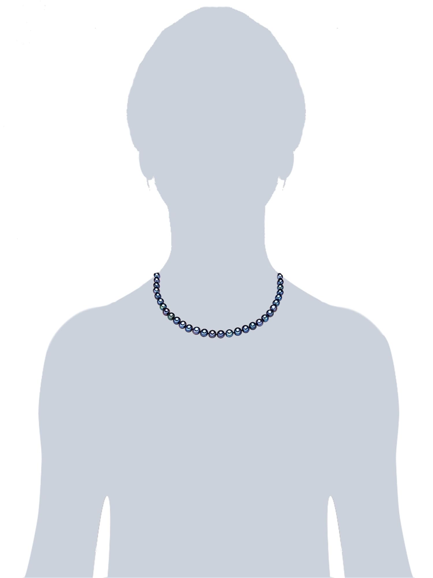 Valero Pearls Damen-Kette Hochwertige Süßwasser-Zuchtperlen in ca. 9 mm Oval weiß 925 Sterling Silber 43 cm + 5 cm Verlängerung - Perlenkette mit echten Perlen weiss 60020056