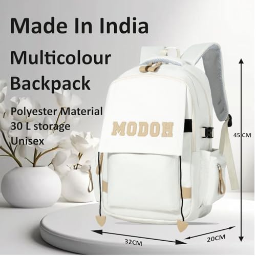 Image of Tinytot 30 Litre Japanese Korean Style School Bag Water-Resistant Laptop & Travel Backpack - Unisex Large 18 Inches Multipurpose Student Backpack for Boys & Girls, Men & Women