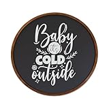 Sunnydaze Round Magnetic Chalkboard for Wall with Pine Frame - Includes Chalk and Eraser - Rustic Brown