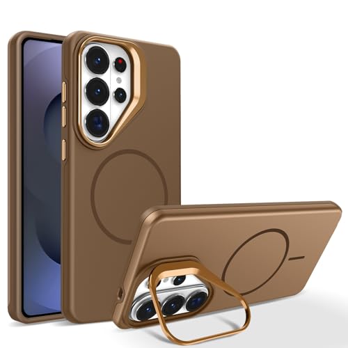Coque Samsung S26 Plus marron silicone rigide anti rayure pour appareil photo arrière
