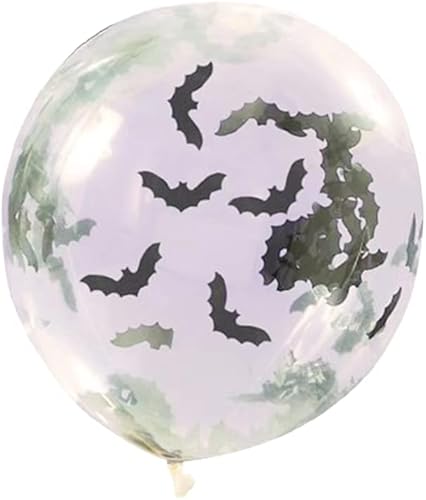 Miniatura 9 de Paquete de 50 globos de Halloween, negro, blanco, rojo y confeti para decoración de fiesta de cumpleaños de Halloween