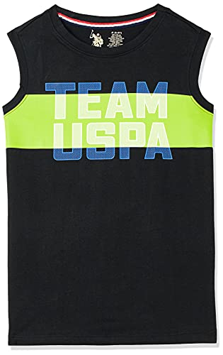 Image of U.S. Polo ASSN. Boy's Round Neck Regular Fit Brand Print Ikeb Muscle Tank - Pack of 1