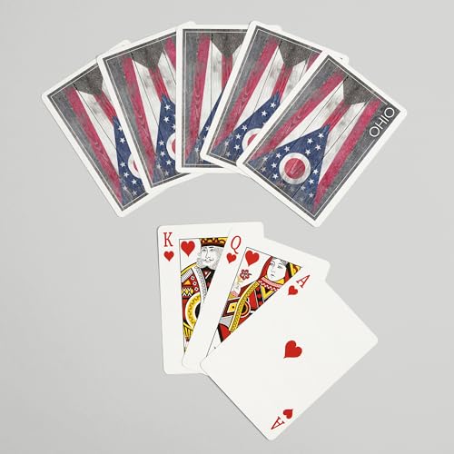 Baraja Rustic Ohio State Flag, 52 cartas tamaño póker miniatura 7