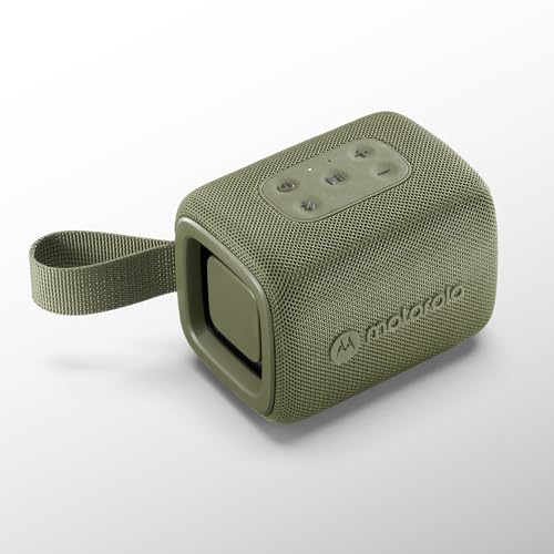 Motorola ROKR 300 Wireless Portable Bluetooth Speaker with Dual Built-in Passive Radiators, IP67 Water and Dust Resistant, Clear Vocals, Compatible with iPhone, Green