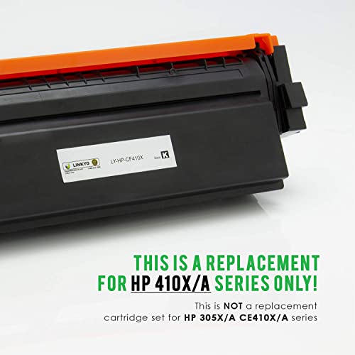 Linkyo Compatible Toner Cartridge Replacement For Hp 410X High Yield 410A Cf410X Cf411X Cf412X Cf413X (Black, Cyan, Magenta, Yellow, 4-Pack) #TOP2