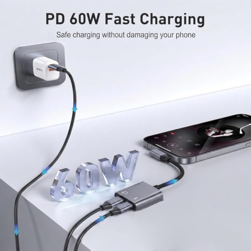 Image of Verilux 2 in 1 Right Angle USB Type C to Type C Audio & Charging Connector | 10W USB C Male to Female Adapter with Simultaneous Wired Headphone Connection for iPhone 1716 /15 Series, Galaxy S26 /S25 /S24