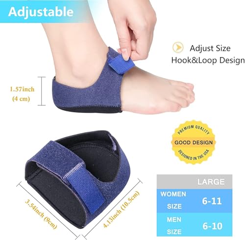 Gel Heel cups Silicon Heel Pad for Heel Ankle Pain, Heel Spur Shoe Support Pad for Men and Women Shock Cushion Pad for Heels Cushion Heel Blue (GEL PAD BLUE PAIR) (Image - 3)