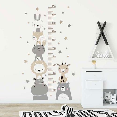 Adesivi Murali Metri Da Parete Altezza Grafico Animali Bambini Rimovibile Misurare Cameretta DIY