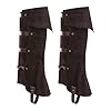 Medieval Pirate Boot Covers Faux Leather Novelty Boot Tops Knight Leg Guard Gaiter Viking Knight Shoes Cover Fancy Dress Cosplay Leg Covers Halloween Punk Costume Leg Warmer Wrap for Men Women #3