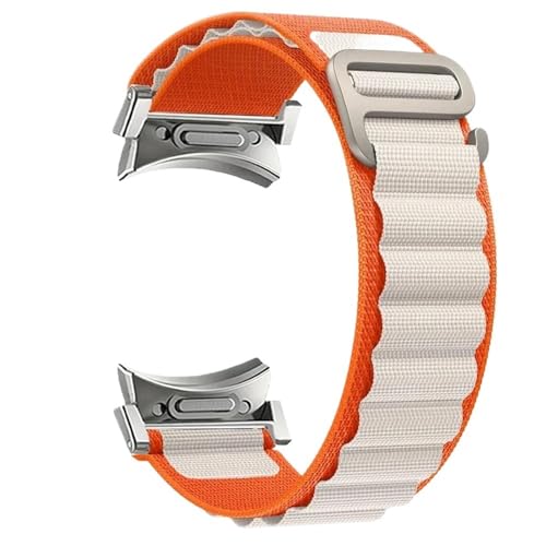 SRMVRNKNNK 20mm �A���p�C���i�C�����o���h Samsung Galaxy Watch 7/6/5/4/classic/Pro 45mm 44mm 40mm �X�g���b�v�ɓK��(Orange White,Watch 4 40mm)