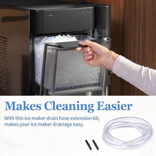 BOUYAO Drain Hose Extension for Nugget & Opal Ice Maker, Ice Maker Parts Cleaning Kit Fit for Ice Maker with 1/4\'\' ID Draining Hoses