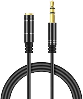 ZHUOSHENG Audio Extension Cable 16ft /5m-3.5mm Male to Female Headphone Extension Cable for Phones Speakers Tablets PCs MP3 (No Microphone Supported) with Black Durable TPE Wire Gold-Plated Connector