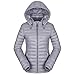 Produktbild Fanxing Damen Daunen Leichte Daunenjacke mit Kapuze Winter Jacken Slim Langarm Mantel (Grau, XL)