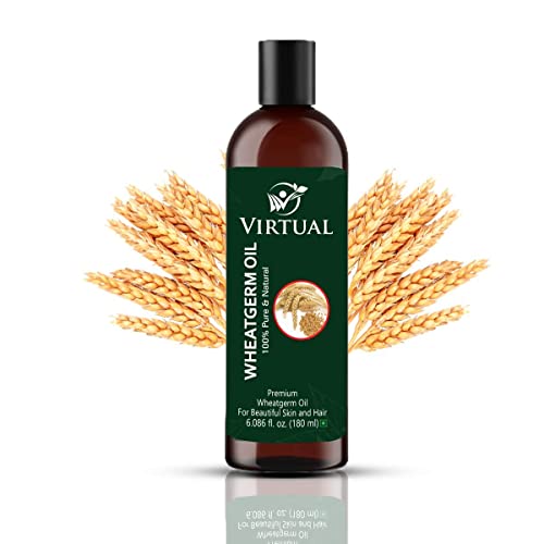 Image of VIRTUAL 100% Pure WheatGerm Oil For Hair, Skin Care, Cold Pressed Natural Oil (180ml)-Pack of 2