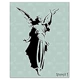 Stencil1 Angel Stencil 8.5 x 11 - Durable Quality Reusable Stencils for Drawing Painting - (ALT Reli