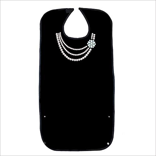 FUSHIDA Adult Bib for Eating Mealtime Clothing Protective Cover with Crumb Catcher Medical Apron Use Printing Fabric Washable Resuable for Elderly Women Men 1910YLL0059Y04