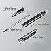 YUNCHUN 2PCS Carbon Fiber Liquid Gel Ink Rollerball Pen, Luxury Medium Point Black Ink Pen with 2 Extra Refills, Fancy Cool Pen for Writing, Journaling, Refillable Executive Professional Pen for Work