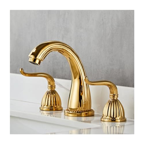 Robinet de salle de bain à 3 trous anti-fuite mitigeur lavabo ergonomique laiton