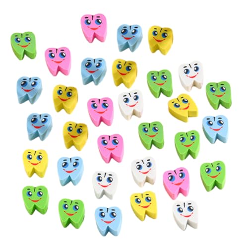 Homoyoyo 70pcs Tooth-Shaped Erasers Kids 's School Art Erasers Mini Pencil Rollers Kawaii Cartoon Pencil