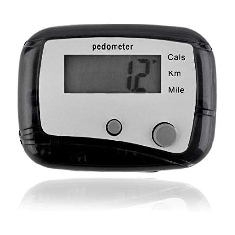 Swiftgood Multi-function pedometer, double button pedometer, electronic treadmill counter, mile kilometer calorie calculation steps 0-99999 Cover