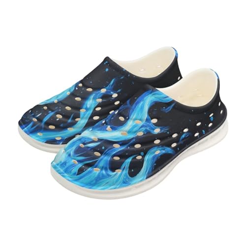 Boys Rainbow Flame Water Shoes Kids Slip on Clogs for Girls Quick Dry Beach Swim Sneakers Lightweight Sandals Outdoor/Indoor