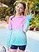 BesserBay UPF 50+ Girls Rashguard for Boys Swimming Top Raglan Sleeve Water Tee Hoodie SPF Shirt Gradient Pink 13-14 Years