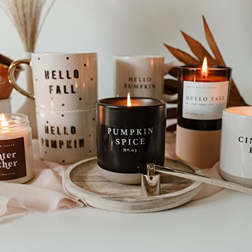 Sweet Water Decor Pumpkin Spice Soy Candle | Pumpkin, Cloves, Butercream, And Cinnamon Fall Scented Soy Candles For Home | 12Oz Black Stoneware Jar, 60+ Hour Burn Time, Made In The Usa #TOP5