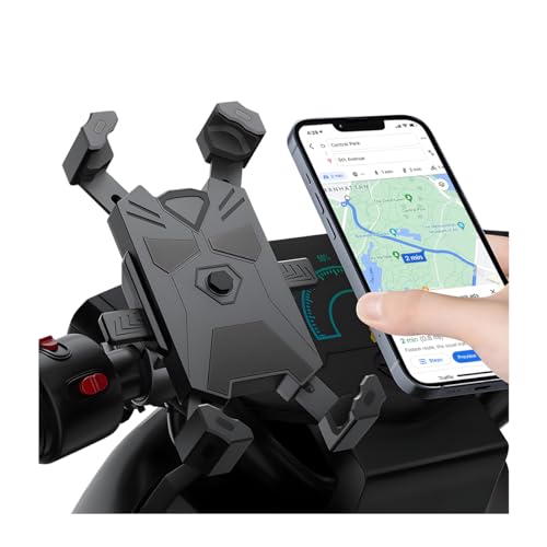 JNNJ Support De Téléphone pour Moto, Universel Porte Vélo du Guidon avec 360° Rotation, Porte Téléphone Moto, Scooter, Guidon Et Rétroviseur, Accessoire Moto Smartphone Autres Appareils(Noir)