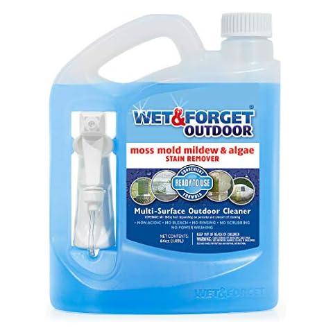 Wet & Forget Outdoor Moss, Mold, Mildew, & Algae Stain Remover Multi-Surface Cleaner, Ready to Use, 64 Ounce Cover