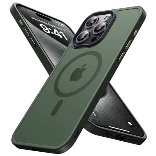 Coque iPhone 15 Pro Max antichoc vert nuit pour sécuriser vos déplacements