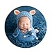 Vemonllas Fashion Cute Newborn Baby Boys Girls Knit Photography Props Mouse Hat with Doll Set (Blue)