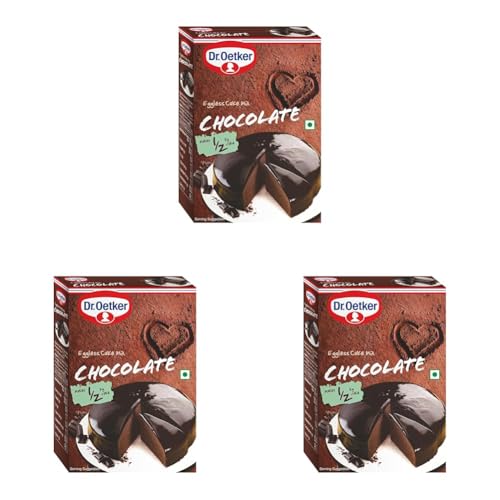 Image of Dr. Oetker FunFoods Chocolate Cake Mix, 250g | Eggless | Rich Chocolate Flavour | Soft & Moist Cake Made at Home (Pack of 3)