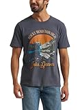 Wrangler Men's Jukebox Favorites Graphic Tees, John Denver Asphalt, Large