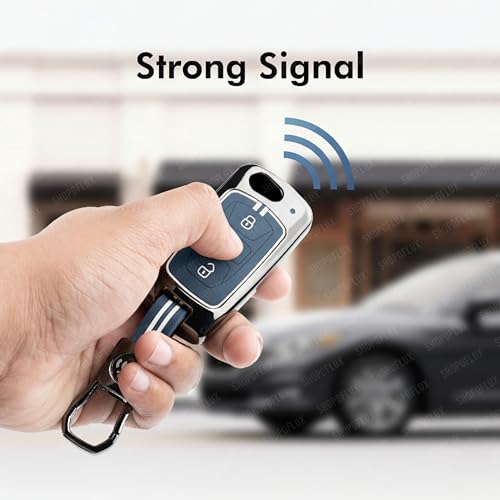 Image of SHOPOFLUX Metal Key Cover Compatible with Tata Tiago | Nexon | Altroz | Curvv | Safari | Storme | Zest | Bolt | Tigor | Punch | Hexa 3 Button Flip Key