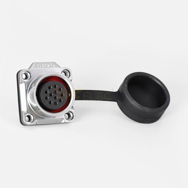 SF20 12 Pin Waterproof Plug+Socket 4-Hole Flange Aviation Circular Quick Push-Pull Industrial Metal