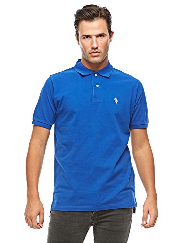 Image of U.S. POLO ASSN. Men Cotton Regular Fit Solid Polo With Small Pony | Two-Button Closure Pique Polo Shirt, Summer Fashion Golf Shirt