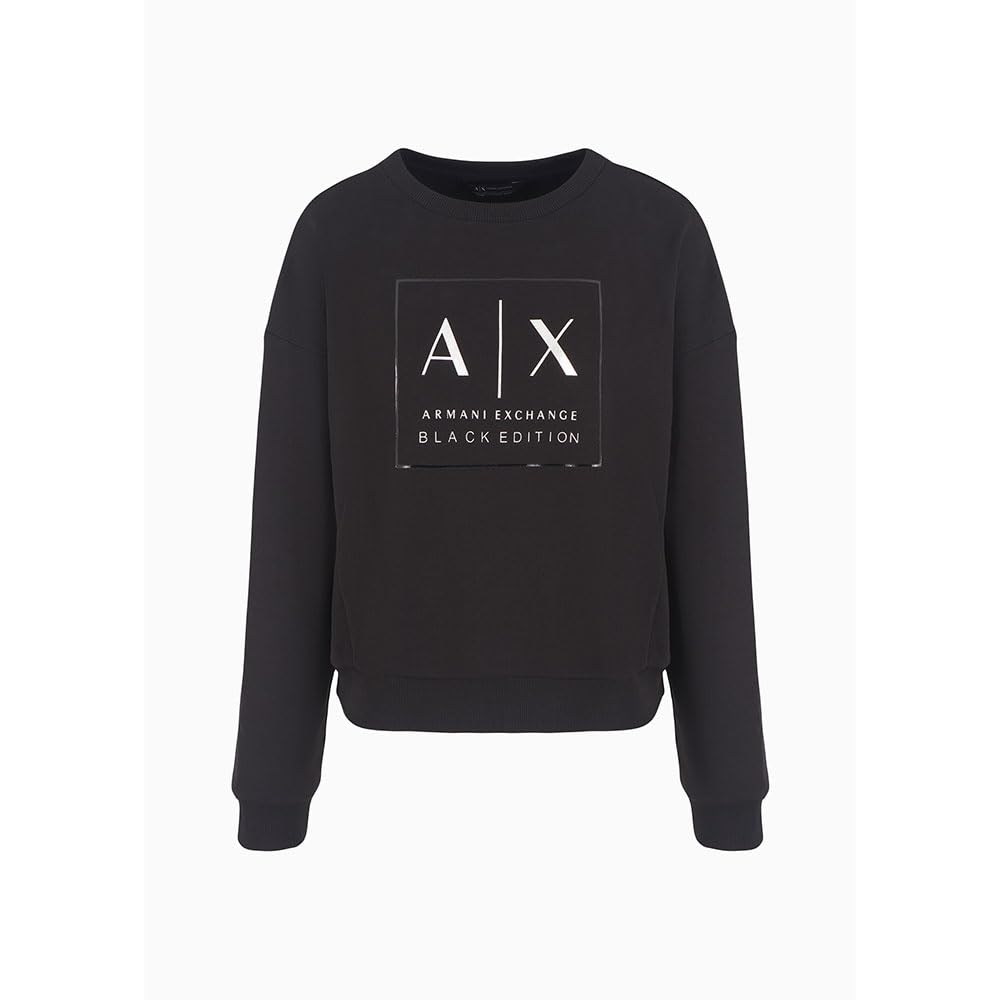 Armani Exchange Sustainable, Black Edition, Round Neck Maglia di Tuta Donna