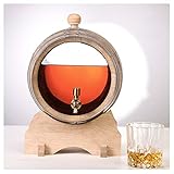 Material: roble francés Barril de Vino Barriles de Vino de Roble, Barril de Vino de Madera, Barril de Whisky Visible 5L, Puede Almacenar su Propio Whisky, Cerveza, Vino, Brandy, Etc. (Color Madera)