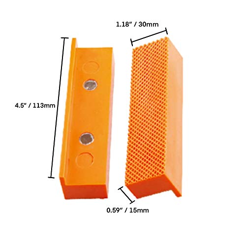 Garmills 2 Pack Magnetic Vise Jaw Pads Covers Protectors 1 Multi-Grooved & 1 Standard Set 4.5 Inch (113Mm) #TOP7