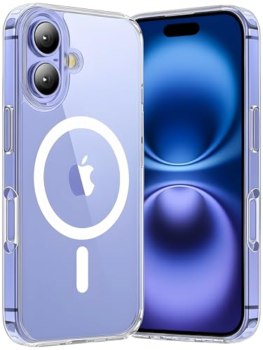 Capa para [iPhone 16] Capinha Slim Magnetica com [Proteção de Camera] Transparente Clear Case [Anti-Amarelamento], Compatível com MagSafe, Resistente a Riscos e Anti Impacto