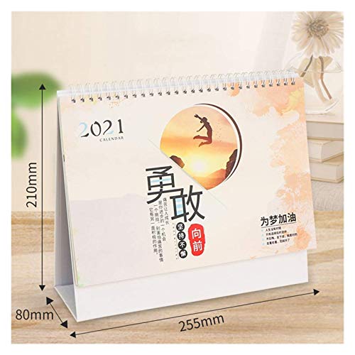 卓上カレンダー2021、クリエイティブでシンプルなオフィス卓上カレンダー、卓上装飾品、クロックインスモールカレンダー、やることリスト、2021年の毎日のアートワークノートブック、卓上カレンダー（色：D）