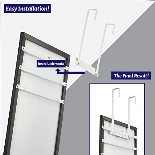 Mirrotek Over The Door Mirror, White, 13.7" X 48" #TOP1